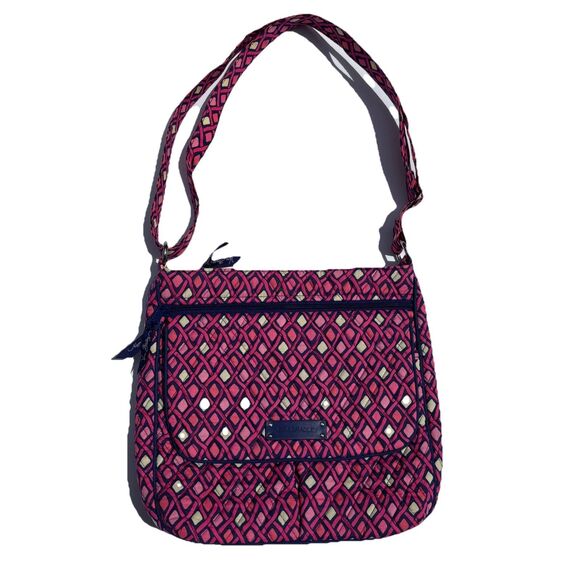 Vera Bradley Katalina Pink Diamonds Messenger Laptop Bag Preowned but Unused - Picture 1 of 12